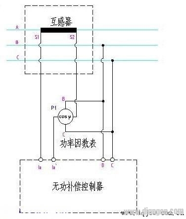 无功补偿控制器与功率因数表接线