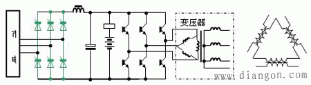 UPS输出三相变压器的连接