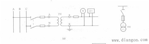 单相电压互感器的接线图