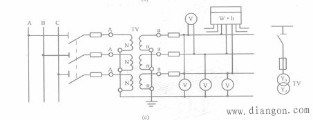 电压互感器Y。／Y。形接线